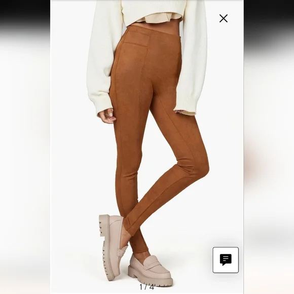 Spanx Faux Suede Leggings – Size Large | Rich Caramel Brown - Picture 9 of 9